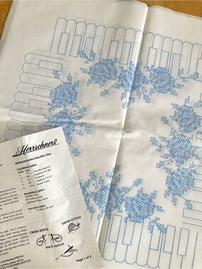 Herrschners Piano Floral Cross Stitch Embroidery Quilt Block Sewing Pattern